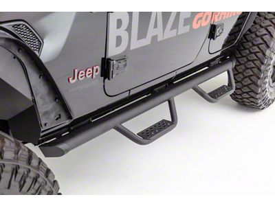 Go Rhino Dominator Xtreme D2 Side Step Bars; Textured Black (20-25 Jeep Gladiator JT)