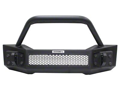 Go Rhino Rockline Winch-Ready Stubby Front Bumper with Over Rider; Textured Black (20-25 Jeep Gladiator JT)