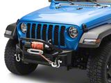 Go Rhino Rockline Winch-Ready Stubby Front Bumper with Over Rider; Textured Black (20-25 Jeep Gladiator JT)