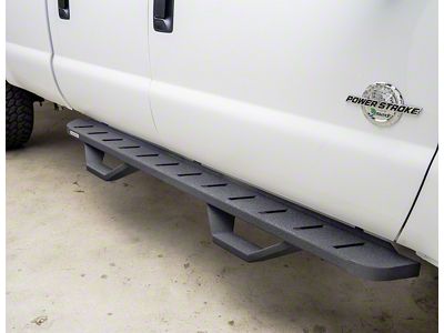 Go Rhino RB10 Running Boards with Drop Steps; Textured Black (07-18 Jeep Wrangler JK 2-Door)