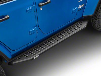 Go Rhino RB20 Running Boards; Textured Black (18-25 Jeep Wrangler JL 4-Door)
