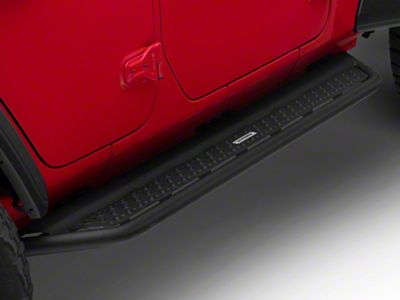 Go Rhino Dominator Xtreme D6 Side Step Bars; Textured Black (18-25 Jeep Wrangler JL 4-Door)