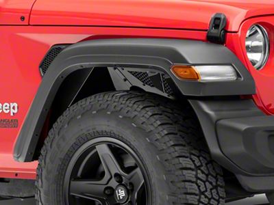 Go Rhino Aluminum Wheel Well Inner Fender Liners; Front; Textured Black (18-25 Jeep Wrangler JL)