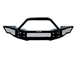 Go Rhino Rockline Winch-Ready Full Width Front Bumper with Over Rider; Textured Black (18-25 Jeep Wrangler JL)