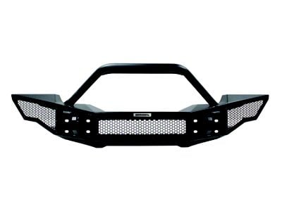 Go Rhino Rockline Winch-Ready Full Width Front Bumper with Over Rider; Textured Black (18-25 Jeep Wrangler JL)