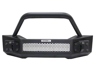 Go Rhino Rockline Winch-Ready Stubby Front Bumper with Over Rider; Textured Black (18-25 Jeep Wrangler JL)
