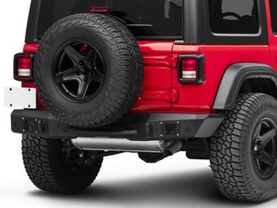 Go Rhino Rockline Full Width Rear Bumper; Textured Black (18-25 Jeep Wrangler JL)