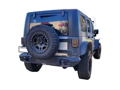 Go Rhino Trailline Full Width Rear Bumper; Textured Black (07-18 Jeep Wrangler JK)