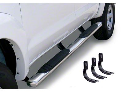Go Rhino 4-Inch OE Xtreme Side Step Bars; Polished (05-23 Tacoma Double Cab)