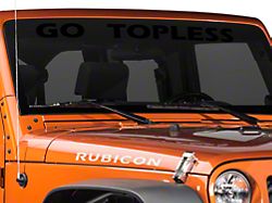 SEC10 Go Topless Windshield Banner; Gloss Black (66-25 Jeep CJ5, CJ7, Wrangler YJ, TJ, JK & JL)