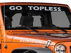 SEC10 Go Topless Windshield Banner; Silver (66-26 Jeep CJ5, CJ7, Wrangler YJ, TJ, JK & JL)