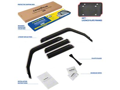 Goodyear Car Accessories Shatterproof in-Channel Window Deflectors (20-25 Jeep Gladiator JT)