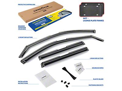 WELLvisors Jeep Grand Cherokee Taped-on Window Visors Wind Deflectors Chrome Trim Dark Tint 3 847je004.jgc17593 Alt1
