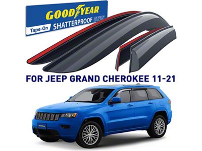 Goodyear Car Accessories Shatterproof Tape-On Window Deflectors (11-21 Jeep Grand Cherokee WK2)