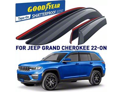 Goodyear Car Accessories Shatterproof Tape-On Window Deflectors (22-25 Jeep Grand Cherokee WL)