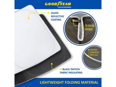 Goodyear Car Accessories Windshield Sun Shade (11-21 Jeep Grand Cherokee WK2)