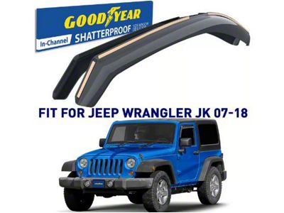 Goodyear Car Accessories Shatterproof in-Channel Window Deflectors (07-18 Jeep Wrangler JK 2-Door)