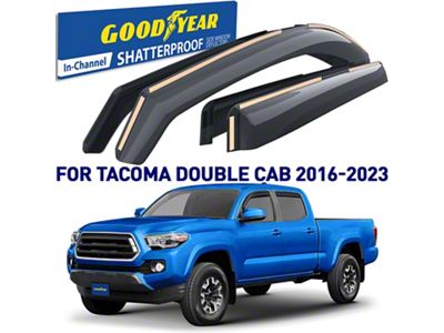 Goodyear Car Accessories Shatterproof in-Channel Window Deflectors (16-23 Tacoma Double Cab)