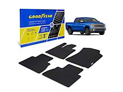 Goodyear Car Accessories Custom Fit Front and Rear Floor Liners; Black/Blue (14-21 Tundra CrewMax)