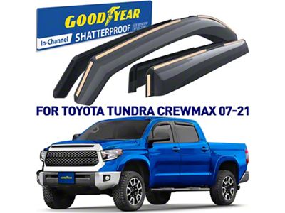 Goodyear Car Accessories Shatterproof in-Channel Window Deflectors (07-21 Tundra CrewMax)