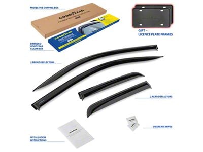 Goodyear Car Accessories Shatterproof Tape-On Window Deflectors (07-21 Tundra Double Cab)