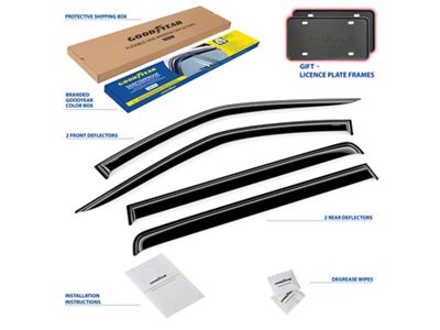 Goodyear Car Accessories Shatterproof Tape-On Window Deflectors (22-25 Tundra CrewMax)
