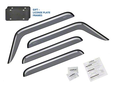 Goodyear Car Accessories Tape-On Window Deflectors (18-25 Jeep Wrangler JL 4-Door)