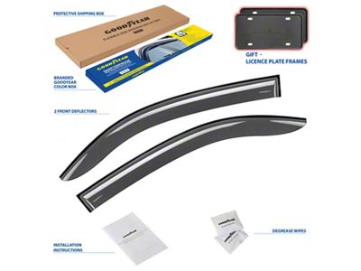 Goodyear Car Accessories Shatterproof Tape-On Window Deflectors (16-23 Tacoma Access Cab)