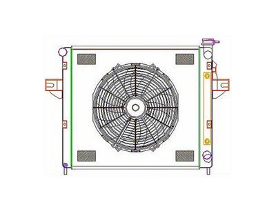 Griffin Radiators ComboUnit CrossFlow Radiator; 1-Row (99-00 4.7L Jeep Grand Cherokee ZJ)
