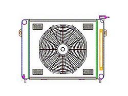Griffin Radiators ComboUnit CrossFlow Radiator; 1-Row (93-98 5.2L, 5.9L Jeep Grand Cherokee ZJ)