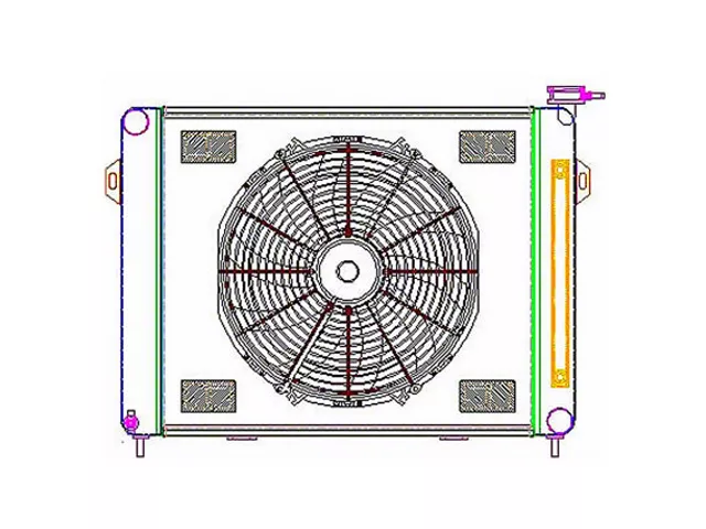 Cross Flow Design Type Radiator Jeep Grand Cherokee ComboUnit CrossFlow Radiator; 1-Row (93-98 5.2L, 5 ...