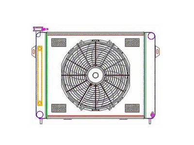 Griffin Radiators ComboUnit CrossFlow Radiator; 1-Row (93-98 4.0L Jeep Grand Cherokee ZJ)