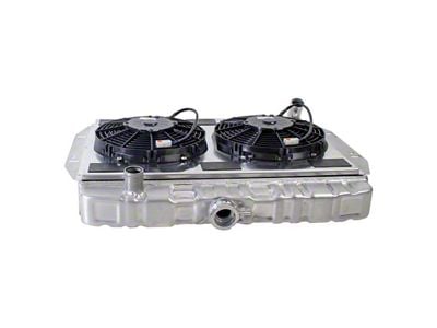 Griffin Radiators ComboUnit DownFlow Radiator with Center Filler; Short; 2-Row (76-86 Jeep CJ7 w/ Automatic Transmission)