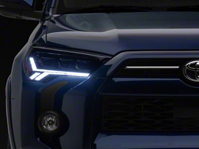 GTR Lighting Carbide LED Headlights with Amber Side Markers; Black Housing; Clear Lens (14-20 4Runner)