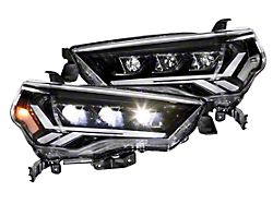 GTR Lighting Carbide LED Headlights with Amber Side Markers; Black Housing; Clear Lens (21-24 4Runner w/ Factory LED Low/LED High Beam Headlights)