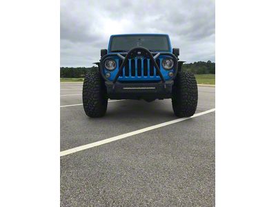 Hammerhead Minimalist Stubby Full Brushguard Stinger Front Bumper with 20-Inch LED Light Bar Cutout (07-18 Jeep Wrangler JK)