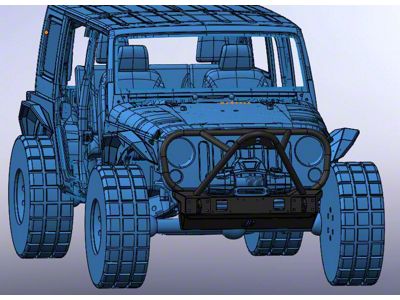 Hammerhead Minimalist Stubby Full Brushguard Stinger Front Bumper with Fog Light Cutouts (07-18 Jeep Wrangler JK)