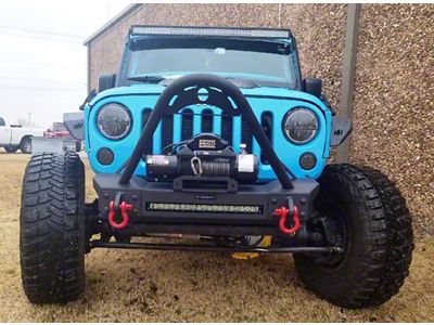 Hammerhead Minimalist Stubby Stinger Front Bumper with 20-Inch LED Light Bar Cutout (07-18 Jeep Wrangler JK)