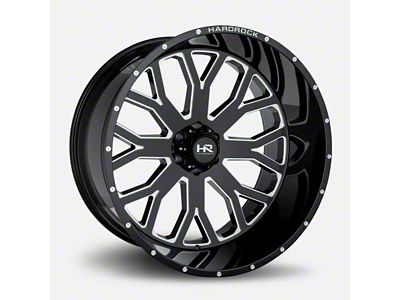 Hardrock Offroad Slammer Xposed Gloss Black Milled 5-Lug Wheel; 20x12; -44mm Offset (07-13 Tundra)