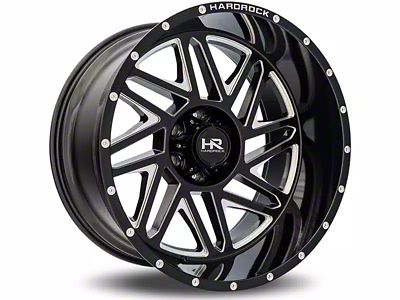 Hardrock Offroad Bones Xposed Gloss Black Milled 6-Lug Wheel; 20x12; -44mm Offset (24-25 Tacoma)