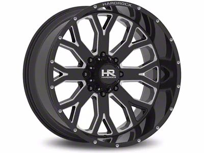Hardrock Offroad Slammer Xposed Gloss Black Milled 6-Lug Wheel; 20x12; -44mm Offset (24-25 Tacoma)