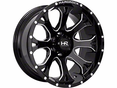 Hardrock Offroad BloodShot Xposed Gloss Black Milled 6-Lug Wheel; 20x12; -44mm Offset (25-26 4Runner)