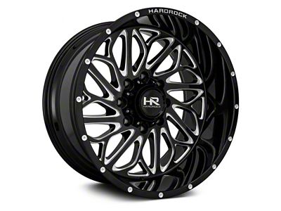 Hardrock Offroad BlackTop Xposed Gloss Black Milled 6-Lug Wheel; 20x10; -19mm Offset (22-25 Bronco Raptor)