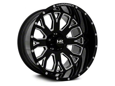 Hardrock Offroad Slammer Xposed Gloss Black Milled 6-Lug Wheel; 20x10; -19mm Offset (22-25 Bronco Raptor)