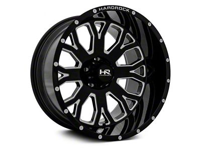 Hardrock Offroad Slammer Xposed Gloss Black Milled 6-Lug Wheel; 24x12; -44mm Offset (21-25 Bronco, Excluding Raptor)