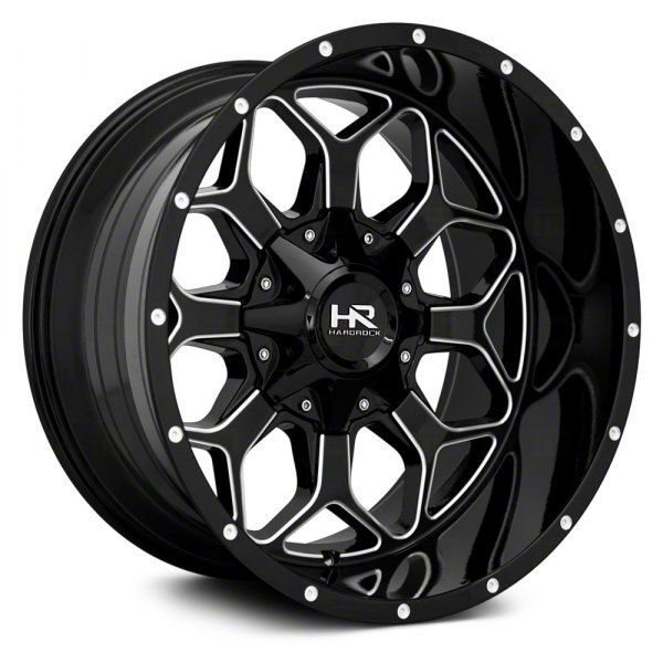 thumbnail image 2 of Hardrock H581B Gloss Black 8-Lug Wheel Center Caps – Set Of 4 (H581B-SG Style) 2 of 6