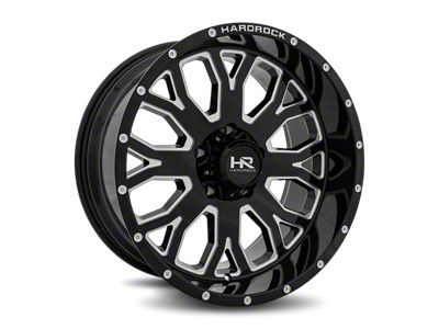 Hardrock Offroad Spine XPosed Gloss Black Milled Wheel; 20x12; -44mm Offset (20-26 Jeep Gladiator JT)