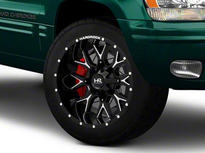 Hardrock Offroad Affliction Gloss Black Milled Wheel; 20x12; -44mm Offset (99-04 Jeep Grand Cherokee WJ)
