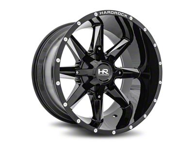 Hardrock Offroad Hardcore Gloss Black Milled Wheel; 20x12; -44mm Offset (99-04 Jeep Grand Cherokee WJ)