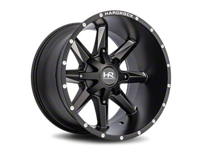 Hardrock Offroad Hardcore Satin Black Milled Wheel; 20x12; -44mm Offset (99-04 Jeep Grand Cherokee WJ)